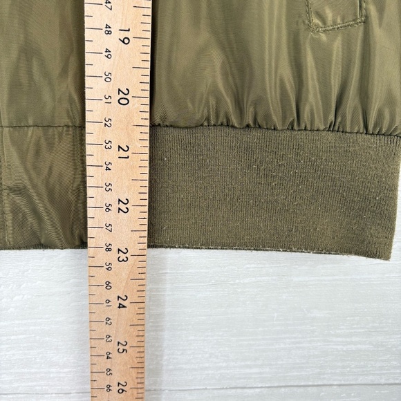 Love Tree Women's Rose Embroidered Army Green Light Bomber Jacket Size Small - Picture 5 of 11